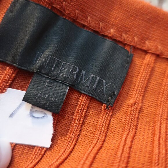 Womens Intermix Rust Ribbed Flare Sleeve Off-The-Shoulder Sweater P US/XS - Picture 10 of 10